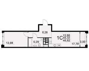 1-к квартира, вторичка, 45м2, 3/10 этаж