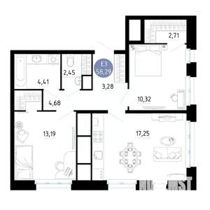 2-к квартира, вторичка, 58м2, 12/25 этаж