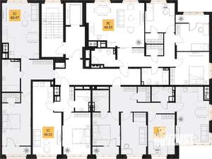 3-к квартира, вторичка, 84м2, 2/16 этаж