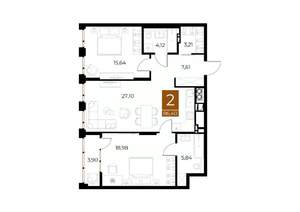 2-к квартира, вторичка, 86м2, 6/8 этаж