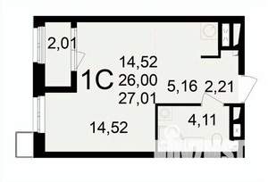 1-к квартира, вторичка, 28м2, 3/24 этаж