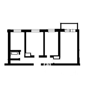 2-к квартира, вторичка, 54м2, 1/5 этаж