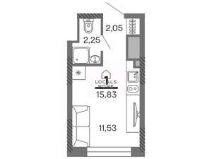 Студия квартира, вторичка, 16м2, 24/25 этаж