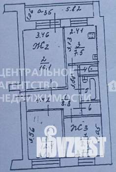 3-к квартира, вторичка, 58м2, 3/5 этаж