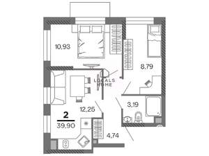 2-к квартира, вторичка, 40м2, 10/25 этаж