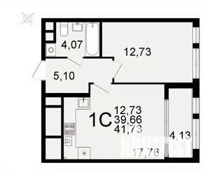 1-к квартира, вторичка, 42м2, 11/26 этаж