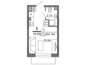 Студия квартира, вторичка, 19м2, 12/25 этаж
