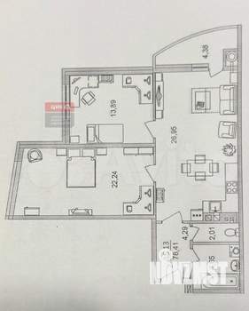 3-к квартира, вторичка, 78м2, 13/15 этаж