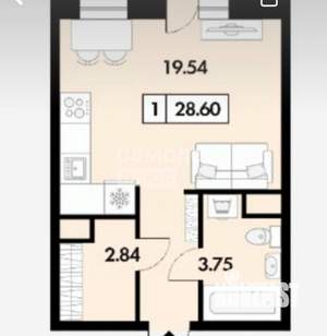 Студия квартира, вторичка, 29м2, 5/7 этаж