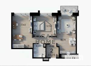 2-к квартира, вторичка, 65м2, 7/19 этаж