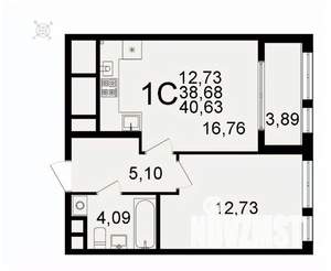 1-к квартира, вторичка, 41м2, 13/26 этаж