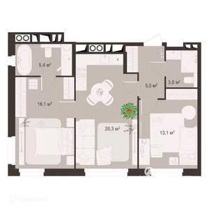 2-к квартира, вторичка, 63м2, 2/9 этаж