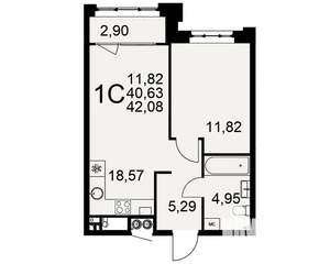 1-к квартира, вторичка, 41м2, 2/10 этаж
