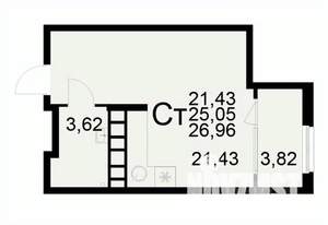 1-к квартира, вторичка, 27м2, 15/22 этаж