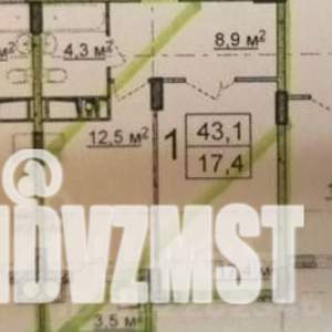 1-к квартира, вторичка, 43м2, 9/24 этаж