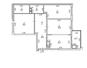 3-к квартира, вторичка, 98м2, 19/25 этаж