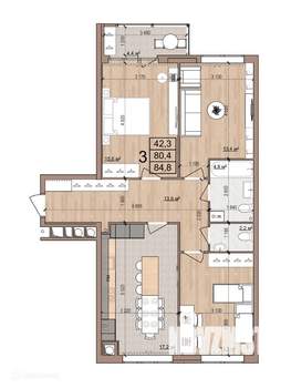 3-к квартира, вторичка, 85м2, 1/17 этаж