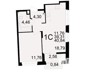 1-к квартира, вторичка, 39м2, 8/25 этаж