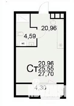 1-к квартира, вторичка, 28м2, 13/22 этаж
