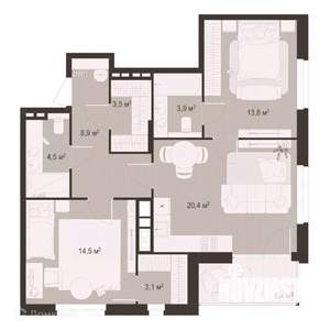 2-к квартира, вторичка, 78м2, 3/9 этаж