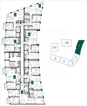1-к квартира, вторичка, 68м2, 8/14 этаж