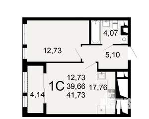 1-к квартира, вторичка, 40м2, 2/26 этаж