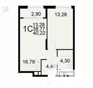 1-к квартира, вторичка, 40м2, 8/22 этаж