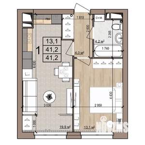1-к квартира, вторичка, 41м2, 20/25 этаж