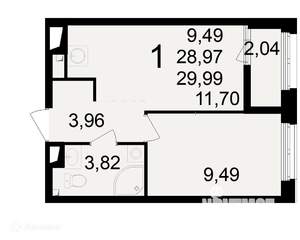 1-к квартира, вторичка, 30м2, 2/24 этаж
