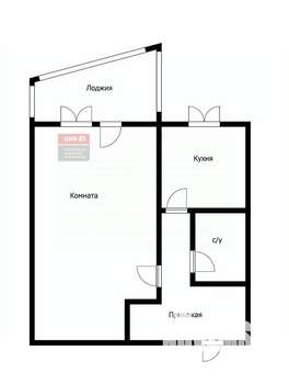 1-к квартира, вторичка, 33м2, 1/9 этаж