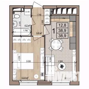1-к квартира, вторичка, 39м2, 20/25 этаж