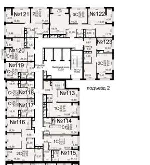 2-к квартира, вторичка, 57м2, 9/25 этаж