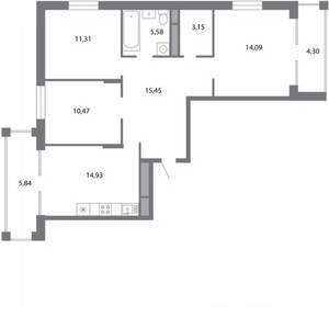 3-к квартира, вторичка, 80м2, 5/5 этаж