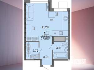 1-к квартира, вторичка, 28м2, 10/22 этаж