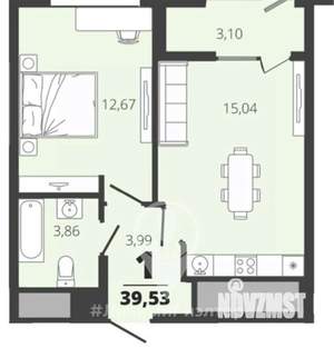 1-к квартира, вторичка, 40м2, 4/19 этаж