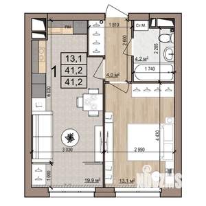 1-к квартира, строящийся дом, 41м2, 11/25 этаж