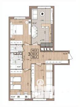 3-к квартира, вторичка, 86м2, 15/17 этаж