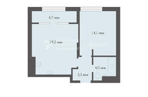 1-к квартира, сданный дом, 45м2, 13/21 этаж