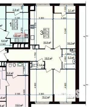 3-к квартира, вторичка, 88м2, 3/25 этаж