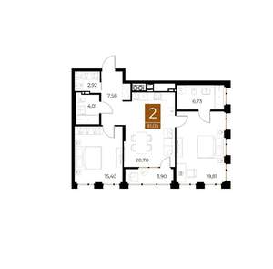 2-к квартира, вторичка, 81м2, 4/9 этаж