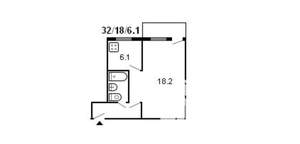 1-к квартира, вторичка, 34м2, 5/5 этаж