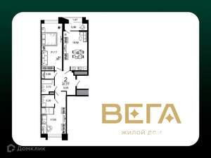 2-к квартира, вторичка, 82м2, 4/20 этаж