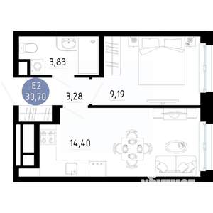 1-к квартира, вторичка, 31м2, 4/14 этаж