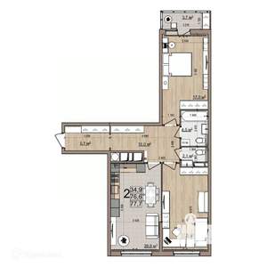 2-к квартира, вторичка, 80м2, 21/26 этаж