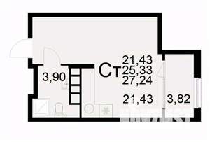 1-к квартира, вторичка, 27м2, 10/22 этаж
