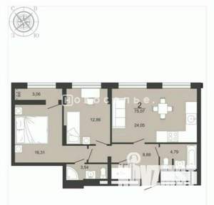 2-к квартира, вторичка, 75м2, 30/30 этаж