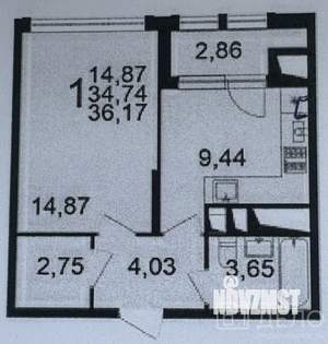 1-к квартира, вторичка, 35м2, 13/25 этаж