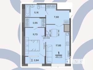 1-к квартира, вторичка, 49м2, 6/22 этаж