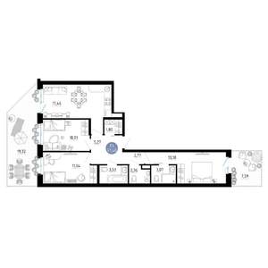 3-к квартира, вторичка, 97м2, 1/14 этаж