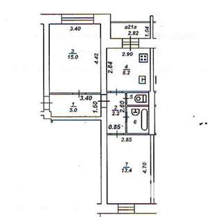 2-к квартира, вторичка, 49м2, 2/5 этаж